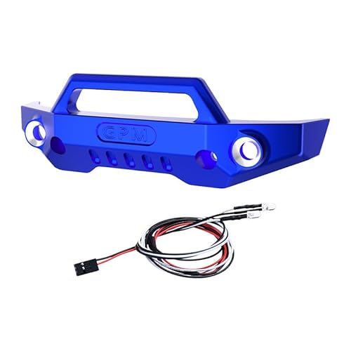 Aluminium 7075 Alloy Front Bumper with LED Lights for Traxxas 1/16 Mini Maxx 4WD RTR Brushless Monster Truck 107154-1 Upgrades - Blue von GPM Racing