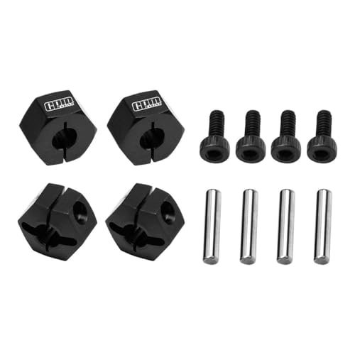 Aluminium 7075 Alloy Front and Rear Clamp Type Wheel Hub 12mm for Traxxas 1/16 Mini Maxx 4WD RTR Brushless Monster Truck 107154-1 Upgrades - Black von GPM Racing