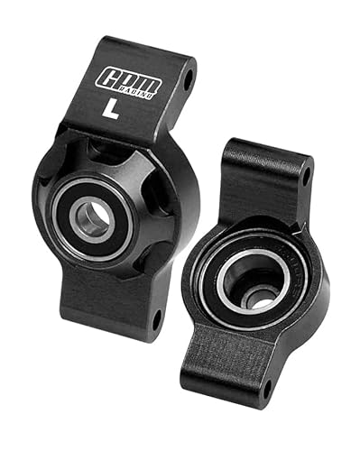 Aluminium 7075 Alloy Rear Hub Stub Axle Carriers with Oversize Bearing for Traxxas 1/16 Mini Maxx 4WD RTR Brushless Monster Truck 107154-1 Upgrades - Black von GPM Racing
