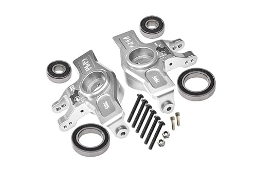 Aluminium 7075-T6 Front Knuckle Arms (Larger Inner Bearings) for Traxxas 1:7 Unlimited Desert Racer UDR Pro-Scale 4X4 (85076-4) Upgrades - Silver von GPM Racing