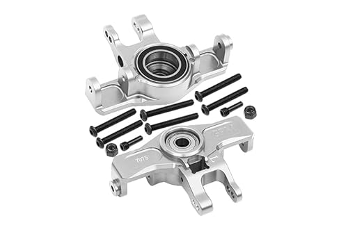 Aluminium 7075-T6 Front Knuckle Arms (Larger Inner Bearings) for Traxxas 1:7 Unlimited Desert Racer UDR Pro-Scale 4X4 (85076-4) Upgrades - Silver von GPM Racing