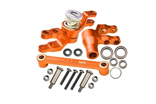 Aluminium 7075-T6 Front Steering Assembly for Traxxas 1:10 4WD MAXX Monster Truck 89076-4 / 4WD MAXX with WideMaxx Monster Truck 89086-4 Upgrades - Orange von GPM Racing