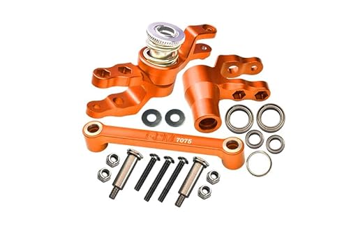 Aluminium 7075-T6 Front Steering Assembly for Traxxas 1:10 4WD MAXX Monster Truck 89076-4 / 4WD MAXX with WideMaxx Monster Truck 89086-4 Upgrades - Orange von GPM Racing