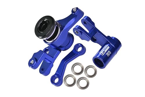 Aluminium Front Steering Assembly for 1:10 Traxxas Slash 4X4 / Deegan 38 / RUSTLER 4X4 / Stampede 4X4 / HOSS 4X4 / Bandit VXL/Slash 2WD / Bandit XL-5 2WD / 2WD Rustler / 1:7 XO-1 Upgrades - Blue von GPM Racing