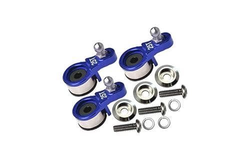 Aluminium Servo Horn with Built-In Spring 3 Sets (for Locking Diff) for Traxxas 1:10 TRX4 Defender Trail Crawler 82056-4 / TRX6 Mercedes-Benz G-63 MAG 6X6 88096-4 Upgrades - Blue von GPM Racing