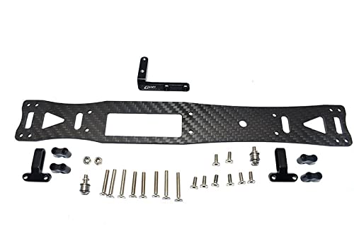 Carbon Fiber + Aluminium Sub Chassis for Tamiya 1/10 4WD TA08 PRO 58693-27Pc Set Black von GPM Racing