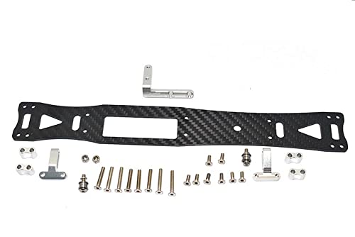 Carbon Fiber + Aluminium Sub Chassis for Tamiya 1/10 4WD TA08 PRO 58693-27Pc Set Silver von GPM Racing