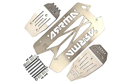 GPM Racing 1/10 SENTON 4X4 V3 3S BLX ARA4303V3 Tuning Teile Stainless Steel Main Chassis with Bumper (Hollow Version) - 24Pc Set von GPM Racing