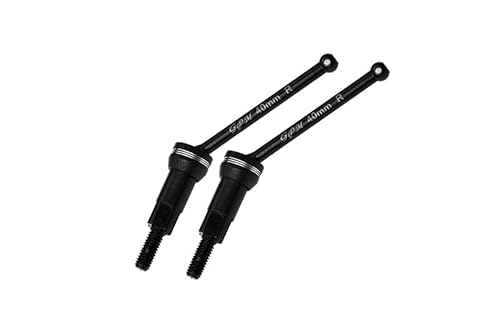 GPM Racing 4140 Medium Carbon Steel Rear CVD Drive Shafts (40mm) with 7075 Alloy Wheel Hex for Arrma 1/14 Mojave GROM MEGA 380 Brushed 4X4 SMALL Scale Desert Truck RTR-ARA2104 Upgrades - Black von GPM Racing