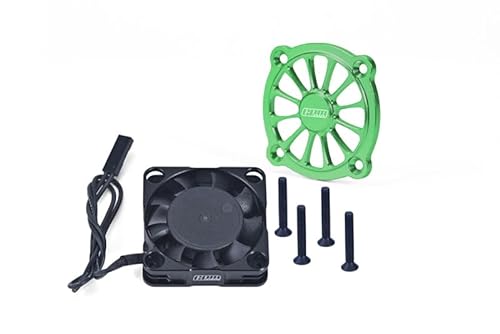 GPM Racing Aluminium 6061 Motor Heatsink with Metal Frame Cooling Fan and Protective Cover for Arrma 1/10 Gorgon 4X2 Mega 550 Brushed Monster Truck-ARA3230 Upgrades - Green von GPM Racing