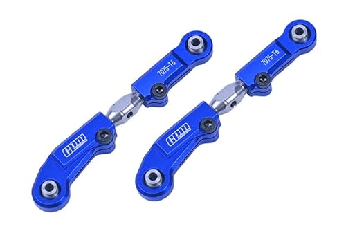 GPM Racing Aluminium 7075 + Stainless Steel Rear Upper Adjustable Links for Arrma 1/8 Mojave 4X4 4S BLX Desert Truck RTR-ARA4404 Upgrade Parts - Blue von GPM Racing