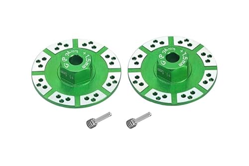 GPM Racing Aluminium 7075 +1.5mm Hex with Brake Disk with Silver Lining for Losi 1:10 Baja REY-LOS03008 / Rock REY-LOS03009 / Baja Rey 2.0-LOS03046 Upgrades - Green von GPM Racing