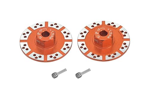 GPM Racing Aluminium 7075 +1.5mm Hex with Brake Disk with Silver Lining for Losi 1:10 Baja REY-LOS03008 / Rock REY-LOS03009 / Baja Rey 2.0-LOS03046 Upgrades - Orange von GPM Racing