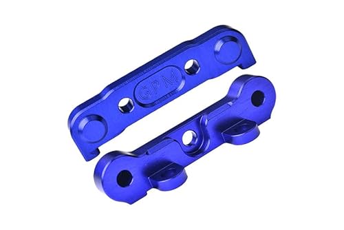 GPM Racing Aluminium 7075 Alloy Front Hinge Pin Brace Set for Tekno 1/10 MT410 2.0 4X4 Pro Monster Truck-TKR9501 / SCT410 2.0 4X4 Short Course Truck Kit-TKR9500 Upgrades - Blue von GPM Racing