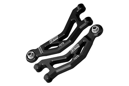 GPM Racing Aluminium 7075 Alloy Front Upper Suspension Arms for Arrma 1/14 Mojave GROM MEGA 380 Brushed 4X4 SMALL Scale Desert Truck RTR-ARA2104 Upgrades - Black von GPM Racing