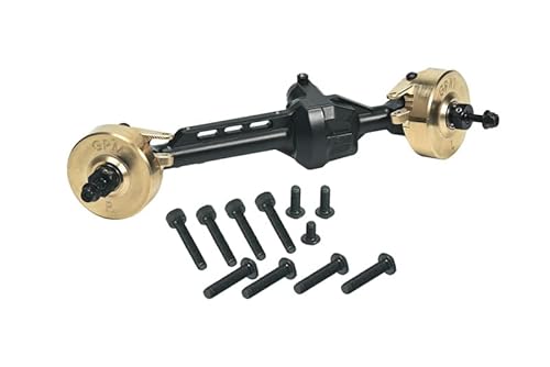 GPM Racing Aluminium 7075 Brass Front Straight Axle Housing for Axial 1/10 SCX10 Pro 4X4 Scaler Rock Crawler Kit AXI03028 Upgrades - Black von GPM Racing