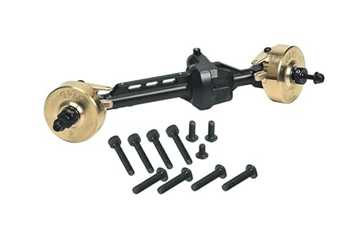 GPM Racing Aluminium 7075 Brass Front Straight Axle Housing for Axial 1/10 SCX10 Pro 4X4 Scaler Rock Crawler Kit AXI03028 Upgrades - Black von GPM Racing