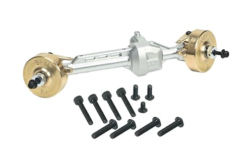 GPM Racing Aluminium 7075 Brass Front Straight Axle Housing for Axial 1/10 SCX10 Pro 4X4 Scaler Rock Crawler Kit AXI03028 Upgrades - Silver von GPM Racing