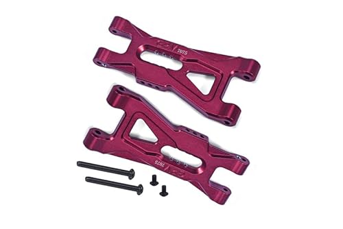 GPM Racing Aluminium 7075 Front Lower Suspension Arms for Arrma 1/10 Gorgon 4X2 Mega 550 Brushed Monster Truck-ARA3230 Upgrade Parts - Red von GPM Racing