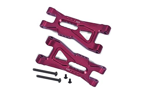 GPM Racing Aluminium 7075 Front Lower Suspension Arms for Arrma 1/10 Gorgon 4X2 Mega 550 Brushed Monster Truck-ARA3230 Upgrade Parts - Red von GPM Racing