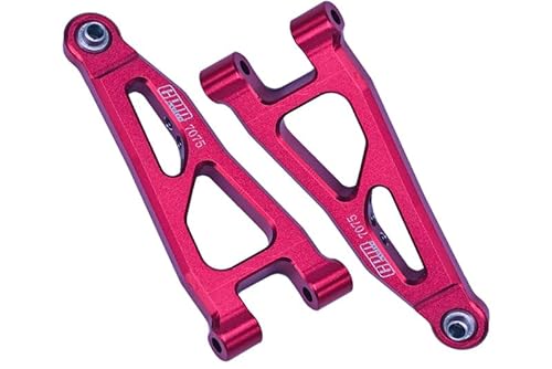 GPM Racing Aluminium 7075 Front Lower Suspension Arms for Arrma 1/18 Granite GROM MEGA 380 Brushed 4X4 Monster Truck ARA2102 Upgrade Parts - Red von GPM Racing