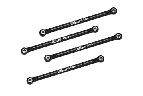 GPM Racing Aluminium 7075 Lower 4-Link Bar Set for Losi 1/18 Mini LMT 4X4 Brushed Monster Truck RTR-LOS01026 Upgrade Parts - Black von GPM Racing