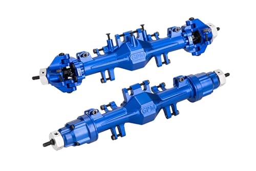 GPM Racing Aluminium 7075 Quick Release Front & Rear Axle Housing Kit for Losi 1/18 Mini LMT 4X4 Brushed Monster Truck RTR-LOS01026 Upgrade Parts - Blue von GPM Racing