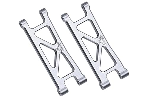 GPM Racing Aluminium 7075 Rear Lower Suspension Arms for Arrma 1/18 Granite GROM MEGA 380 Brushed 4X4 Monster Truck ARA2102 Upgrade Parts - Silver von GPM Racing