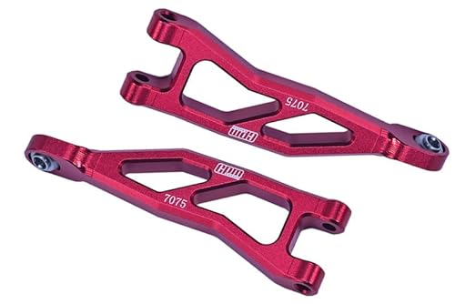 GPM Racing Aluminium 7075 Rear Upper Suspension Arms for Arrma 1/18 Granite GROM MEGA 380 Brushed 4X4 Monster Truck ARA2102 Upgrade Parts - Red von GPM Racing