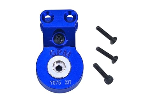 GPM Racing Aluminium 7075 Servo Saver Steering 23T with Built-In Spring for Arrma 1/10 Gorgon 4X2 Mega 550 Brushed Monster Truck-ARA3230 Upgrade Parts - Blue von GPM Racing