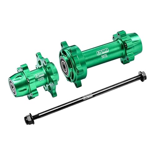 GPM Racing Aluminium 7075-T6 Front & Rear Wheel Hub Hex (Larger Inner Bearings) for LOSI 1:4 Promoto-MX Motorcycle Dirt Bike RTR LOS06000 LOS06002 Upgrades - Green von GPM Racing