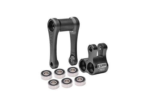 GPM Racing Aluminium 7075-T6 Knuckle & Pull Rod (Larger Inner Bearings) for LOSI 1:4 Promoto-MX Motorcycle Dirt Bike RTR LOS06000 LOS06002 Upgrades - Black von GPM Racing