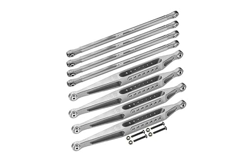 GPM Racing Aluminium 7075-T6 Upper & Lower Link Bar Set for Losi 1:8 LMT 4WD Solid Axle Monster Truck LOS04022 Upgrades - Silver von GPM Racing