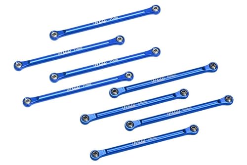 GPM Racing Aluminium 7075 Upper & Lower Link Bar Set for Losi 1/18 Mini LMT 4X4 Brushed Monster Truck RTR-LOS01026 Upgrade Parts - Blue von GPM Racing
