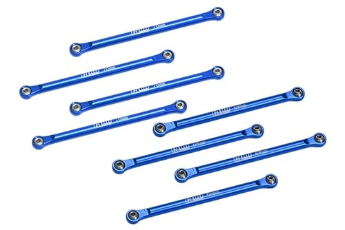 GPM Racing Aluminium 7075 Upper & Lower Link Bar Set for Losi 1/18 Mini LMT 4X4 Brushed Monster Truck RTR-LOS01026 Upgrade Parts - Blue von GPM Racing