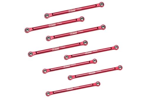GPM Racing Aluminium 7075 Upper & Lower Link Bar Set for Losi 1/18 Mini LMT 4X4 Brushed Monster Truck RTR-LOS01026 Upgrade Parts - Red von GPM Racing