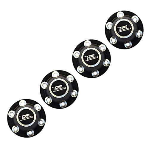 GPM Racing Aluminium Wheel Lock (Silver Inlay Design) for Axial 1/6 SCX6 Jeep JLU Wrangler AXI05000-4Pc Set Black von GPM Racing