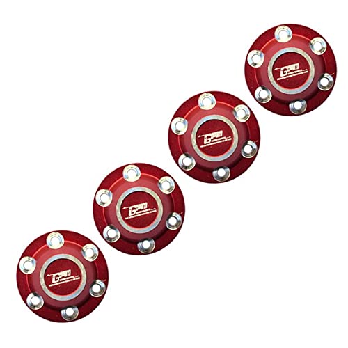 GPM Racing Aluminium Wheel Lock (Silver Inlay Design) for Axial 1/6 SCX6 Jeep JLU Wrangler AXI05000-4Pc Set Red von GPM Racing