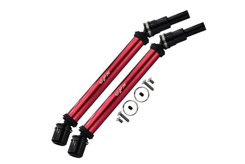 GPM Racing Arrma 1/10 Outcast 4X4 4S V2 BLX Stunt Truck Tuning Teile Medium Carbon Steel+Aluminium Front Or Rear CVD Drive Shaft - 10Pc Set Red von GPM Racing