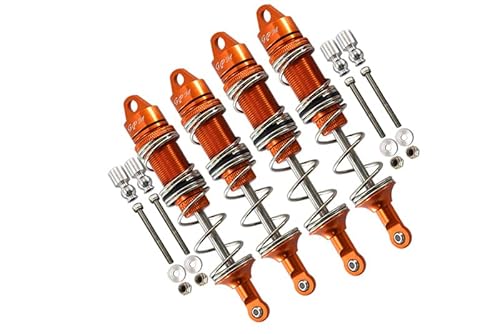 GPM Racing Arrma 1:8 KRATON 6S / KRATON 6S V5 / Notorious 6S V5 Tuning Teile Aluminium Front 115mm & Rear 135mm Double Section Spring Dampers - Orange von GPM Racing