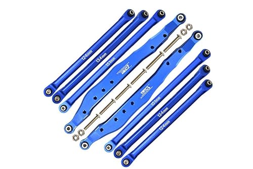 GPM Racing Axial 1/10 RBX10 Ryft 4WD Rock Bouncer Aluminium Tuning Teile Combo Set A (Trailing Arms + Chassis Links) - Blue von GPM Racing