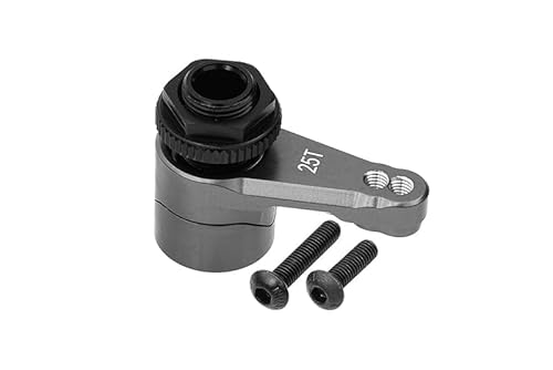 GPM Racing Axial 1/10 RBX10 Ryft 4WD Rock Bouncer Tuning Teile Aluminium 7075 25T Servo Horn with Built-In Spring (2 Positioning Holes) - 3Pc Set Grey Silver von GPM Racing