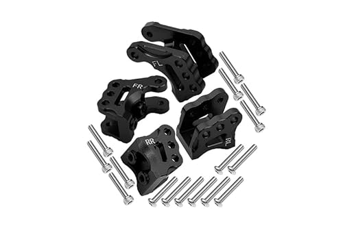 GPM Racing Axial 1/10 RBX10 Ryft 4WD Rock Bouncer Tuning Teile Aluminium Front & Rear Axle Mount Set for Suspension Links - 20Pc Set Black von GPM Racing