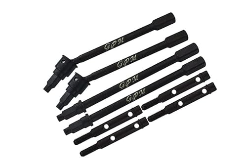 GPM Racing Axial 1/18 UTB18 Capra 4WD Unlimited Trail Buggy AXI01002 Tuning Teile Medium Carbon Steel Front CVD Drive Shaft and Rear Axle Shafts Set - Black von GPM Racing