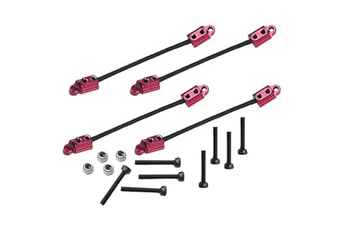 GPM Racing Front & Rear Suspension Travel Limit Straps for Losi 1/18 Mini LMT 4X4 Brushed Monster Truck RTR-LOS01026 Upgrade Parts - Red von GPM Racing