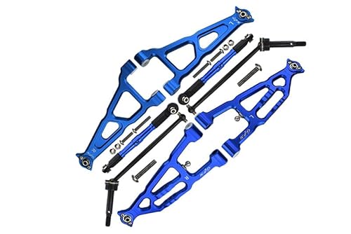 GPM Racing Losi 1/10 Baja Rey 4WD Desert Truck LOS03008 Aluminium Tuning Teile Combo Set B (Front & Lower Upper Suspension Arms + Front Turnbuckle + Front CVD Shaft) - Blue von GPM Racing