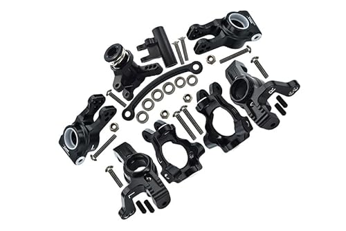 GPM Racing Losi 1/10 Lasernut U4 Tenacity LOS03028 Aluminium Tuning Teile Combo Set A (Front C-Hubs + Front & Rear Knuckle Arms + Steering Assembly) - Black von GPM Racing