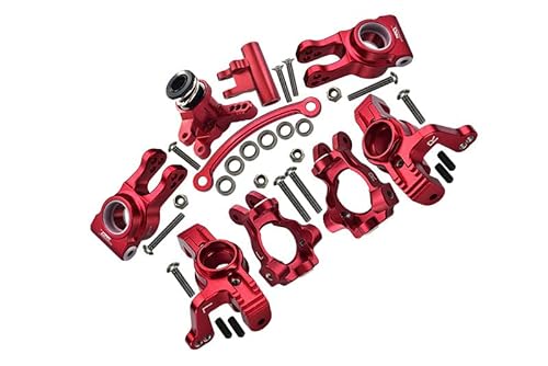 GPM Racing Losi 1/10 Lasernut U4 Tenacity LOS03028 Aluminium Tuning Teile Combo Set A (Front C-Hubs + Front & Rear Knuckle Arms + Steering Assembly) - Red von GPM Racing