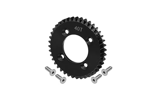 Losi 1:10 Lasernut U4 Tenacity LOS03028 / Tenacity DB Pro LOS03027V2 Tuning Teile Harden Steel #45 Spur Gear 40T - 5Pc Set Black von GPM Racing