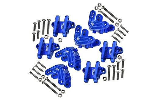 Aluminum Upgrade Combo Set C (F&R Shock Mounts + Lower Shock Mounts) For Losi 1:8 LMT Solid Axle Monster Truck LOS04022 / Mega Truck Brushless LOS04024 / Grave Digger / Son-uva Digger LOS04021 - Blue von GPM Racing